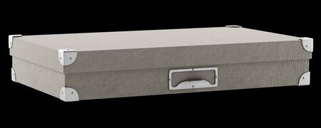 office cardboard box isolated on black background. 3d illustrationの写真素材