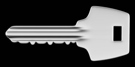 key isolated on black background. 3d illustrationの写真素材