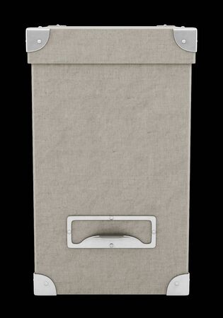 office cardboard box isolated on black background. 3d illustrationの写真素材