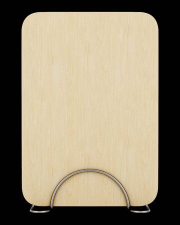 wooden cutting board isolated on black background. 3d illustrationの写真素材