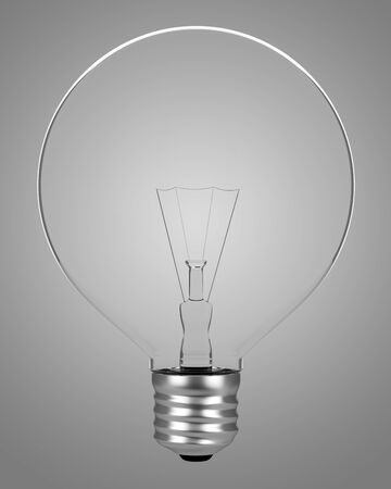 light bulb isolated on gray background. 3d illustrationの写真素材