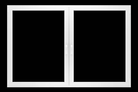 window isolated on black background. 3d illustrationの写真素材