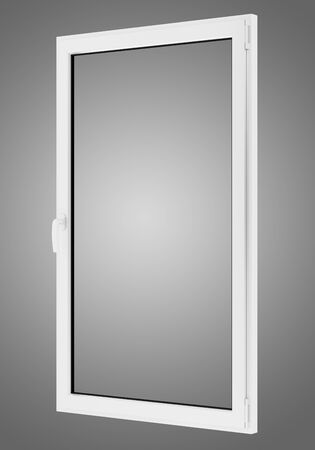 window isolated on gray background. 3d illustrationの写真素材