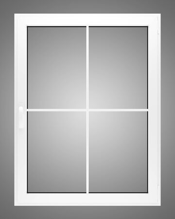 window isolated on gray background. 3d illustrationの写真素材