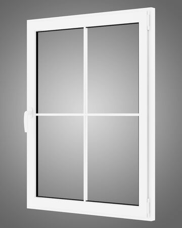 window isolated on gray background. 3d illustrationの写真素材