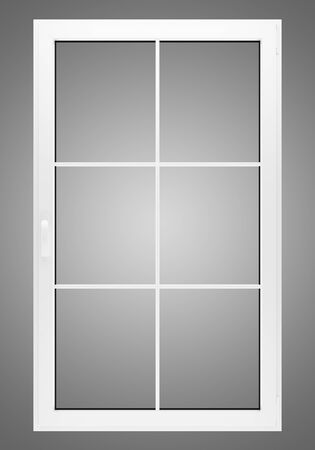 window isolated on gray background. 3d illustrationの写真素材