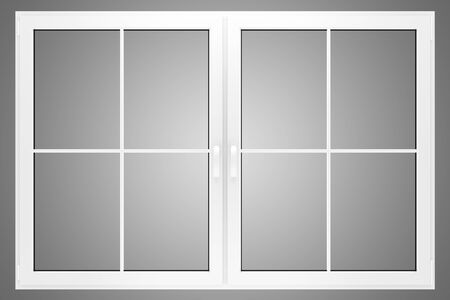 window isolated on gray background. 3d illustrationの写真素材