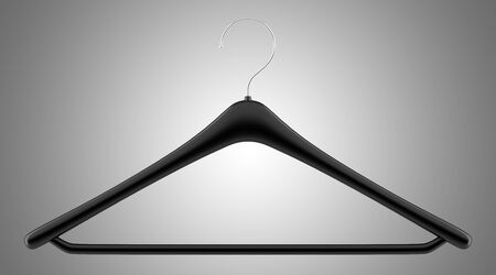 black clothing hanger isolated on gray background. 3d illustrationの写真素材