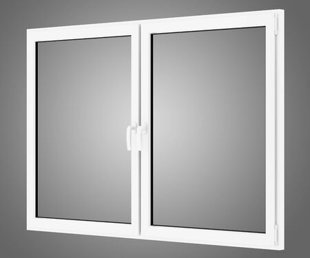 window isolated on gray background. 3d illustrationの写真素材