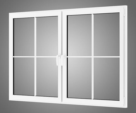 window isolated on gray background. 3d illustrationの写真素材