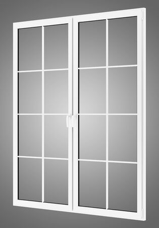 window isolated on gray background. 3d illustrationの写真素材