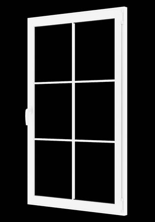 window isolated on black background. 3d illustrationの写真素材