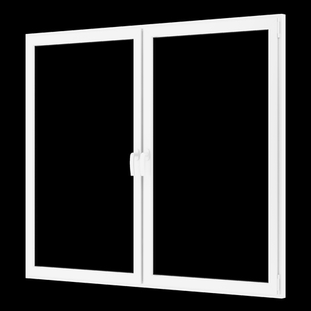 window isolated on black background. 3d illustrationの写真素材