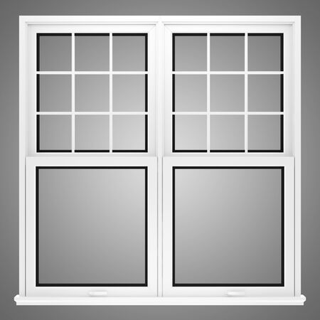window isolated on gray background. 3d illustrationの写真素材