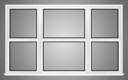 window isolated on gray background. 3d illustrationの写真素材
