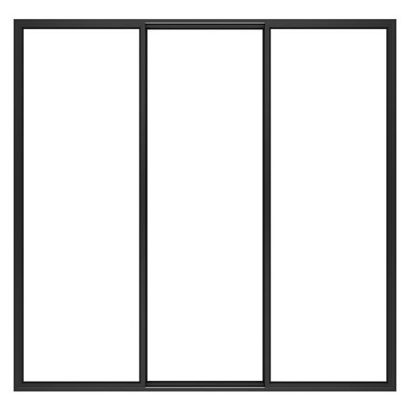 black metallic window isolated on white background. 3d illustrationの写真素材