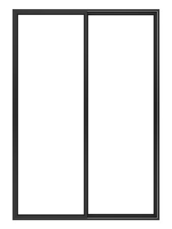 black metallic window isolated on white background. 3d illustrationの写真素材