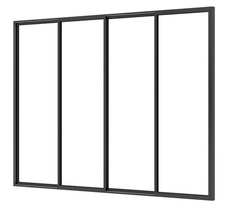 black metallic window isolated on white background. 3d illustrationの写真素材