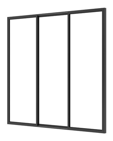black metallic window isolated on white background. 3d illustrationの写真素材