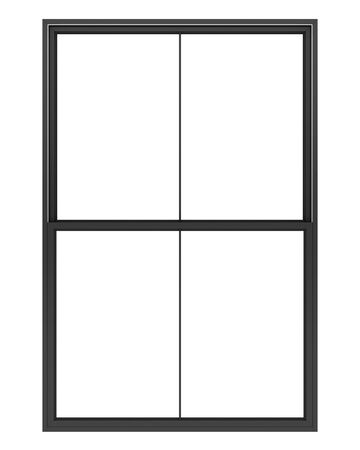 black metallic window isolated on white background. 3d illustrationの写真素材
