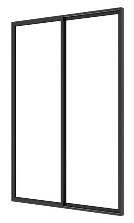 black metallic window isolated on white background. 3d illustrationの写真素材