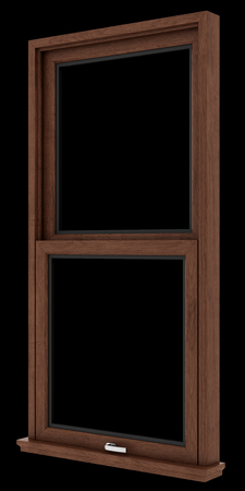 brown wooden window isolated on black background. 3d illustrationの写真素材
