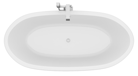 top view of modern bathtub isolated on white background. 3d illustrationの写真素材