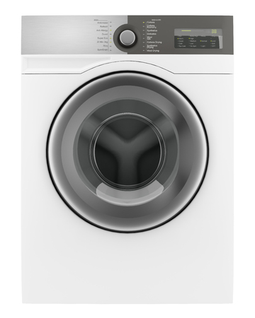 modern washing machine isolated on white background. 3d illustrationの写真素材