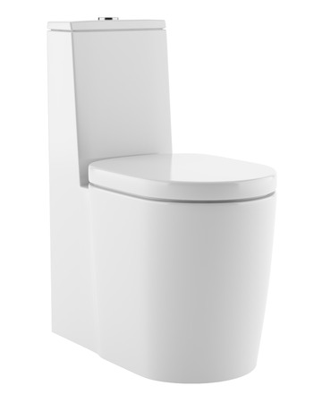 modern standing toilet bowl isolated on white background. 3d illustrationの写真素材