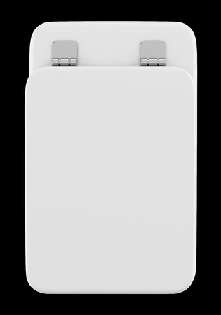 top view of modern toilet bowl isolated on black background. 3d illustrationの写真素材