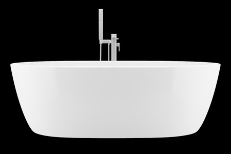 modern bathtub isolated on black background. 3d illustrationの写真素材