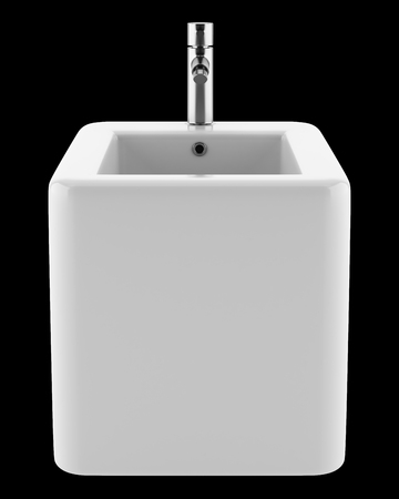 ceramic bidet isolated on black background. 3d illustrationの写真素材