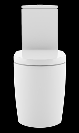 modern standing toilet bowl isolated on black background. 3d illustrationの写真素材