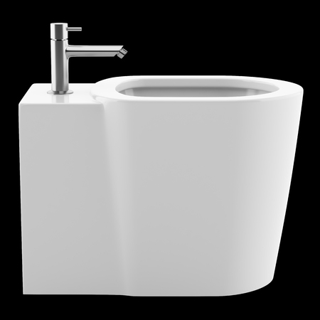 ceramic bidet isolated on black background. 3d illustrationの写真素材