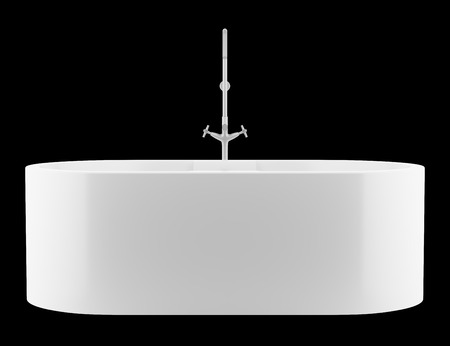 modern bathtub isolated on black background. 3d illustrationの写真素材