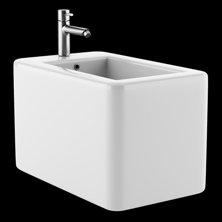 ceramic bidet isolated on black background. 3d illustrationの写真素材