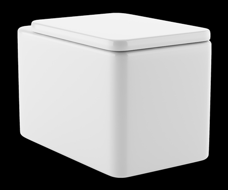 modern toilet bowl isolated on black background. 3d illustrationの写真素材