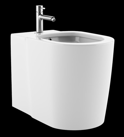 ceramic bidet isolated on black background. 3d illustrationの写真素材