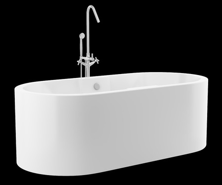 modern bathtub isolated on black background. 3d illustrationの写真素材