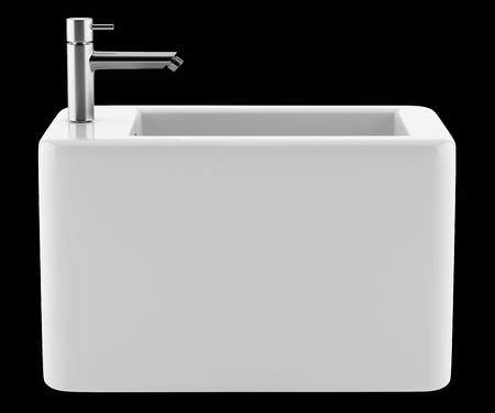 ceramic bidet isolated on black background. 3d illustrationの写真素材