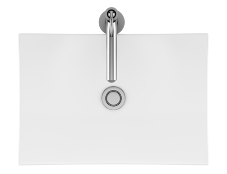 top view of ceramic bathroom sink isolated on white background. 3d illustrationの写真素材