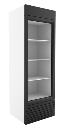 empty market fridge for beverages isolated on white background. 3d illustrationの写真素材