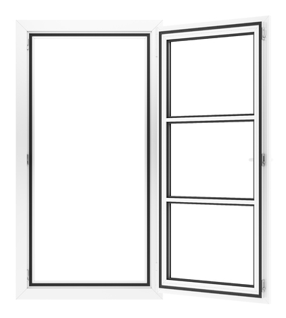 open window isolated on white background. 3d illustrationの写真素材