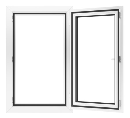 open window isolated on white background. 3d illustrationの写真素材