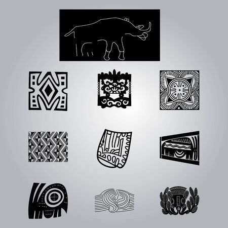 African national ethnic symbols and elementsのイラスト素材