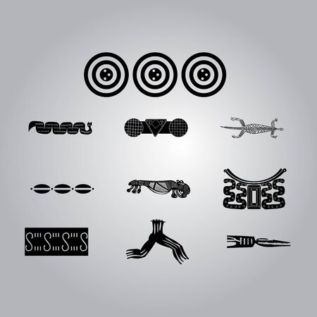 African ethnic symbols and elementsのイラスト素材