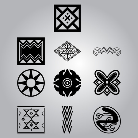African ethnic symbols and elementsのイラスト素材