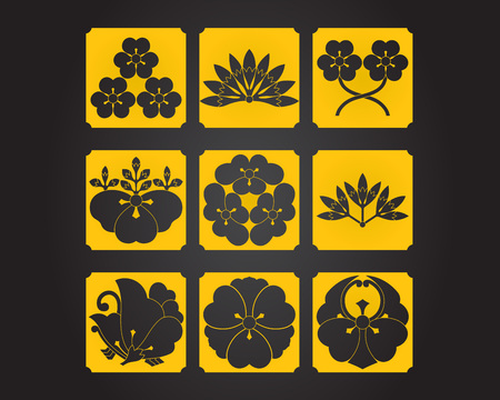 Japanese national ornamentsのイラスト素材