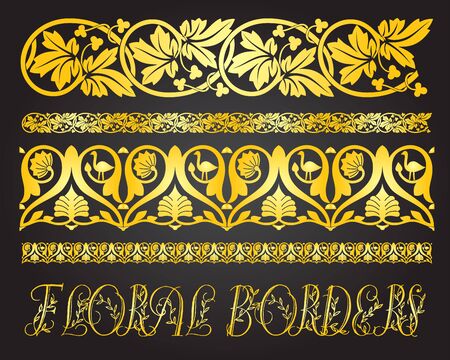 Floral vintage border patternsのイラスト素材