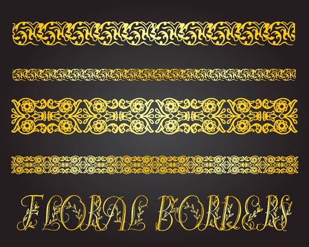 Floral vintage border patternsのイラスト素材